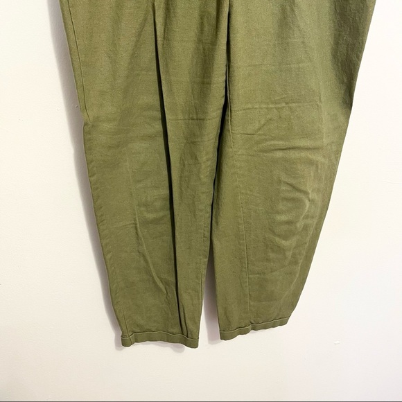 ➕ J. Crew Factory Olive Green Drawstring Linen Blend Pants Womens Size 14 - Picture 4 of 10